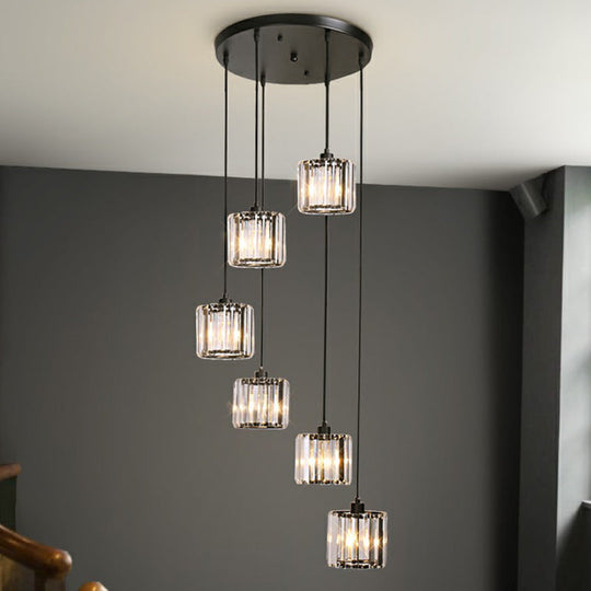 Modern Shaded Glass Multi Light Pendant Ceiling Lamp For Living Room