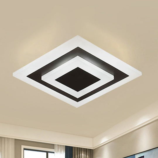 Modern Square Acrylic Led Flush Mount Ceiling Light - Stylish Lamp For Corridors And Kitchens
