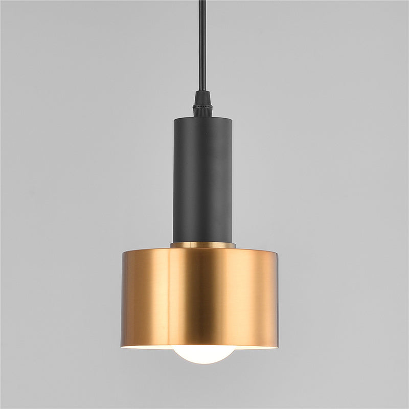 Modern Grenade Shaped Metal Pendant Light With 1 Bulb Black-Brass Finish