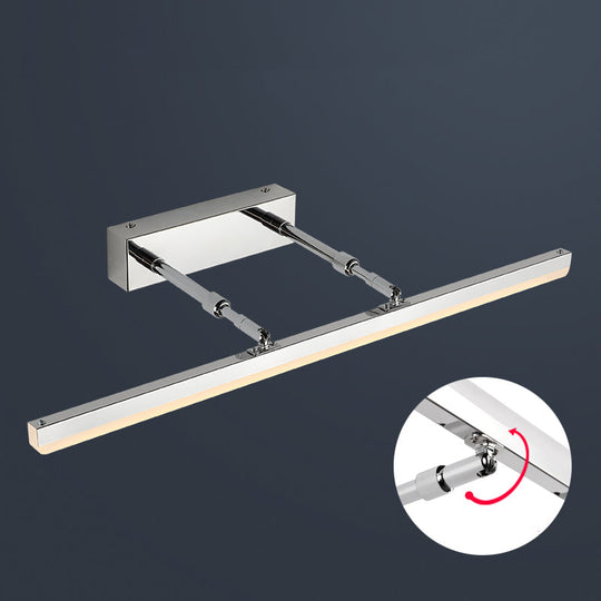 Sleek Acrylic Bedroom Vanity Light Fixture With Pivoting Bar Led Wall Mount