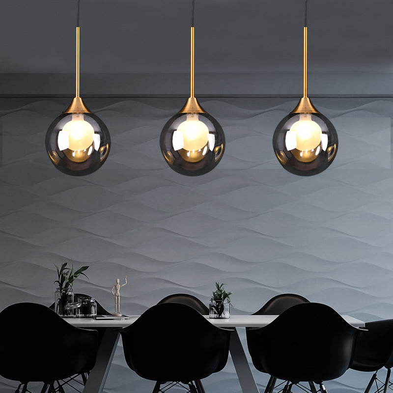 Minimalist Glass Pendant With 3-Head Down Lighting: Ideal For Dining Room And Multiple Hanging