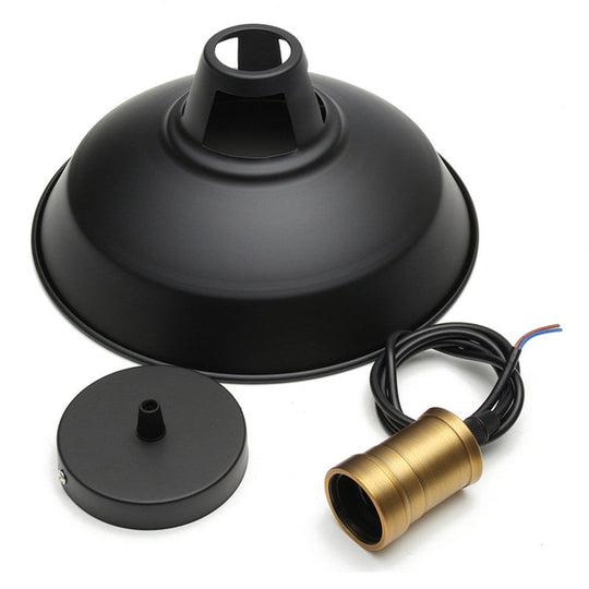 Iron Hanging Pendant Light Fixture For Restaurants - Single Ceiling Pot Cover Lamp