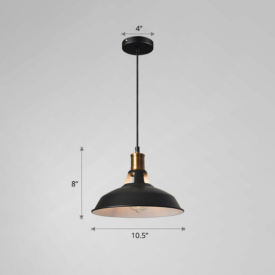 Iron Hanging Pendant Light Fixture For Restaurants - Single Ceiling Pot Cover Lamp