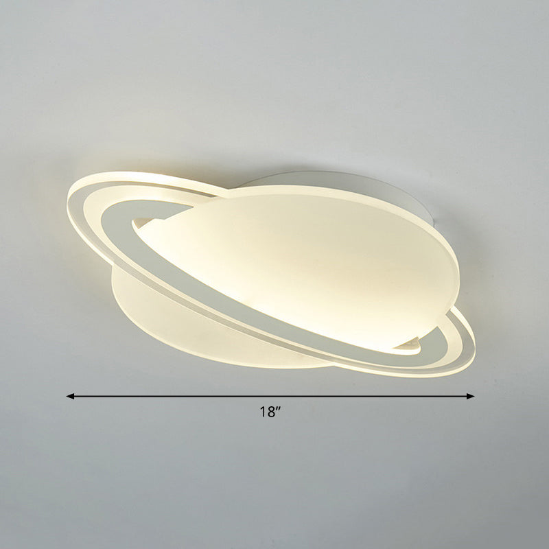 Kids White Led Ceiling Mount Light With Unique Planet Shape For Bedrooms / 18