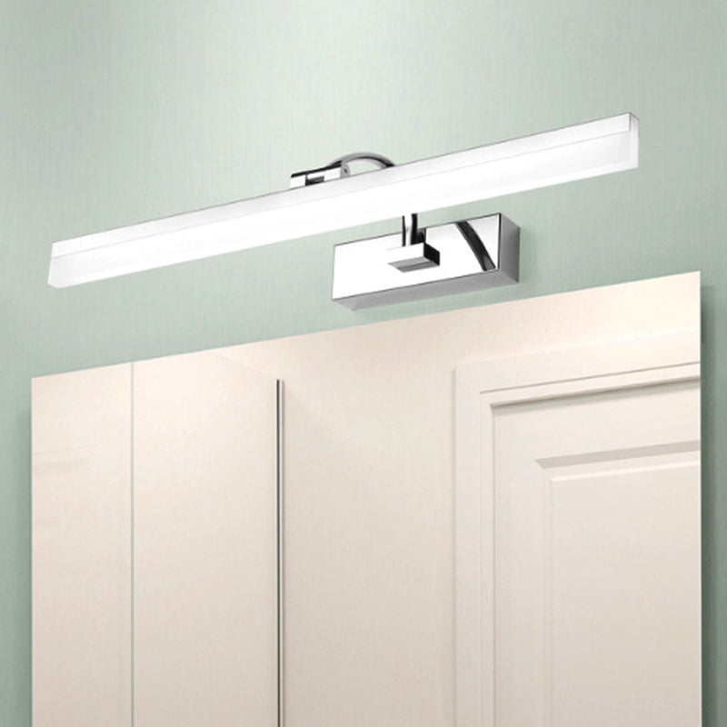 Contemporary Led Vanity Light Slim Acrylic Design Chrome Finish Wall Mounted Bathroom Lamp (16/19.5
