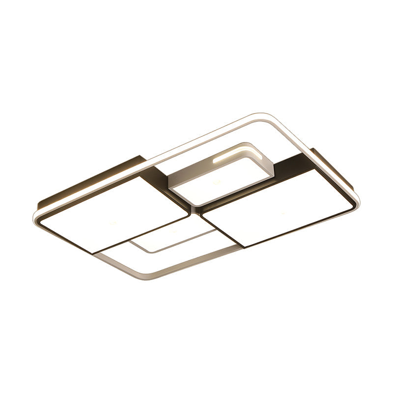 Contemporary Acrylic Led Ceiling Light For Living Room In Black-White