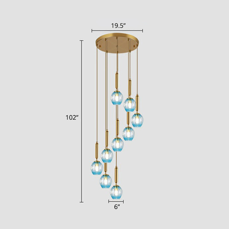 Modern Ombre Glass Ceiling Light Pendant For Living Room - Multi-Shaped And Stylish Suspension 9 /