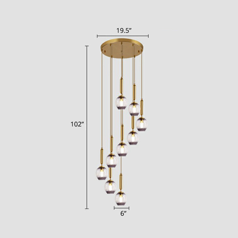 Modern Ombre Glass Ceiling Light Pendant For Living Room - Multi-Shaped And Stylish Suspension 9 /