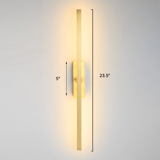 Nordic Style Rotatable Led Wall Lamp For Living Room - Modern Aluminum Light Fixture Gold / 23.5 A