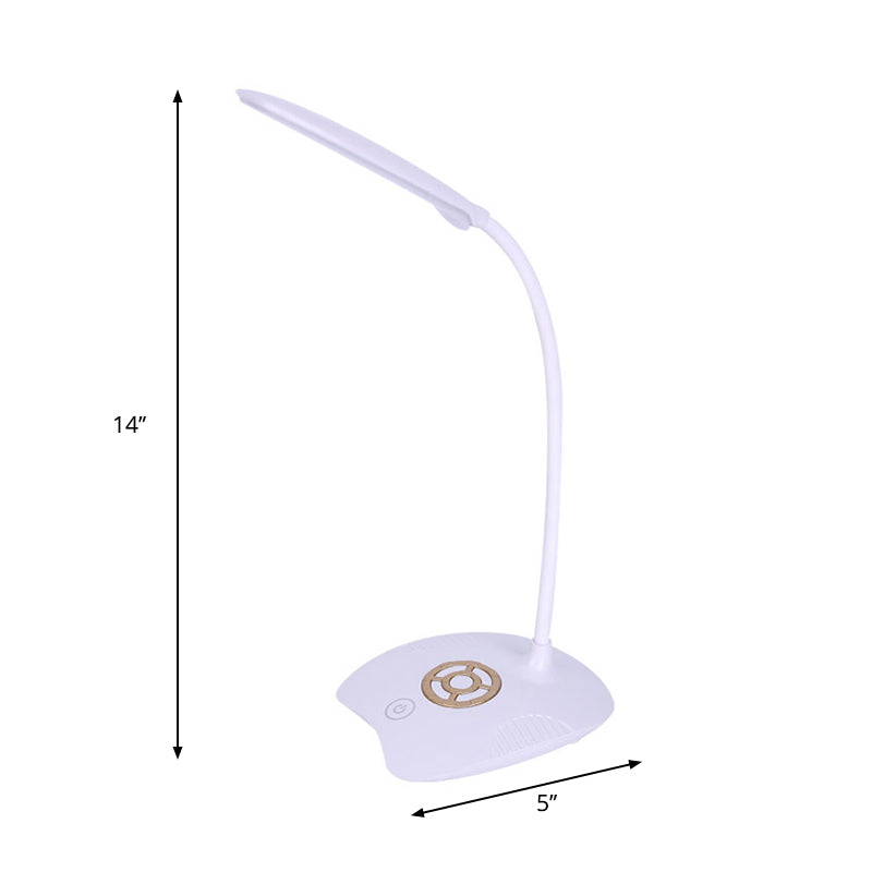 Adjustable Silicone Hose Desk Lamp With Touch Sensor Modern Led Light For Study - Pink/Gold