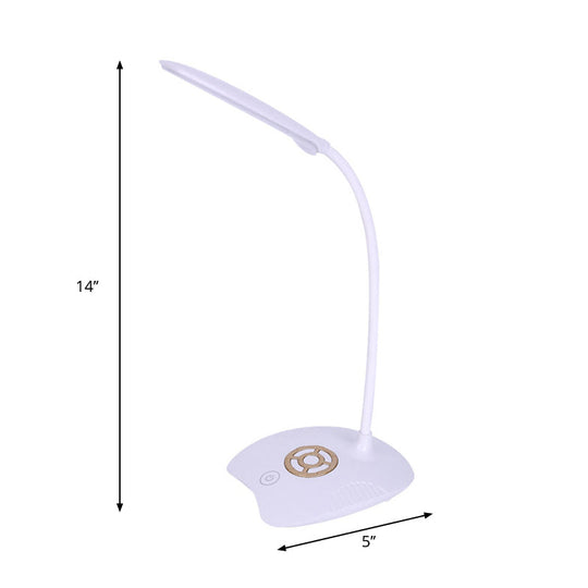 Adjustable Silicone Hose Desk Lamp With Touch Sensor Modern Led Light For Study - Pink/Gold