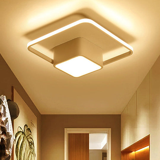Modern Led Acrylic Ceiling Light - Square And Block Design 18’/21.5’/25.5’ Wide Flush Mount