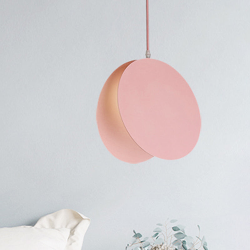 8/12W Modern Nordic Style Metal Pendant Lamp - 1 Light Black/Grey/White Pink / 8