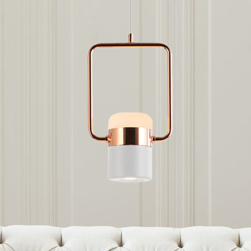 Margaret - Modern Black/White Cylinder Pendant Lamp Led Steel And Glass Hanging Lighting With