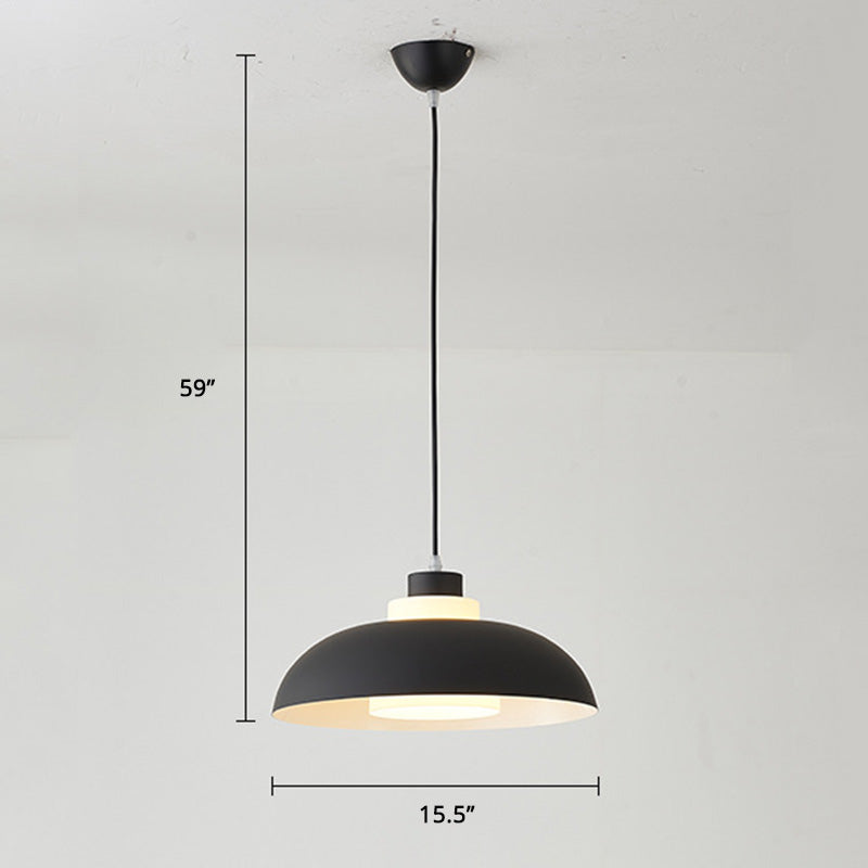 Macaron Single-Bulb Aluminum Ceiling Pendant Light With Acrylic Shade
