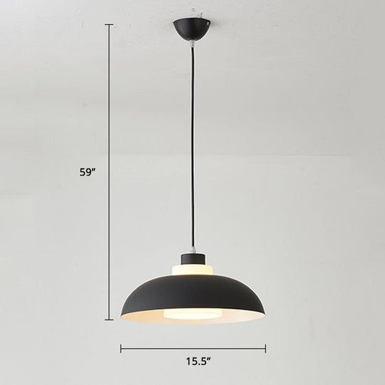 Macaron Aluminum Pendant Lamp: Stylish Single-Bulb Ceiling Hang Light With Acrylic Shade