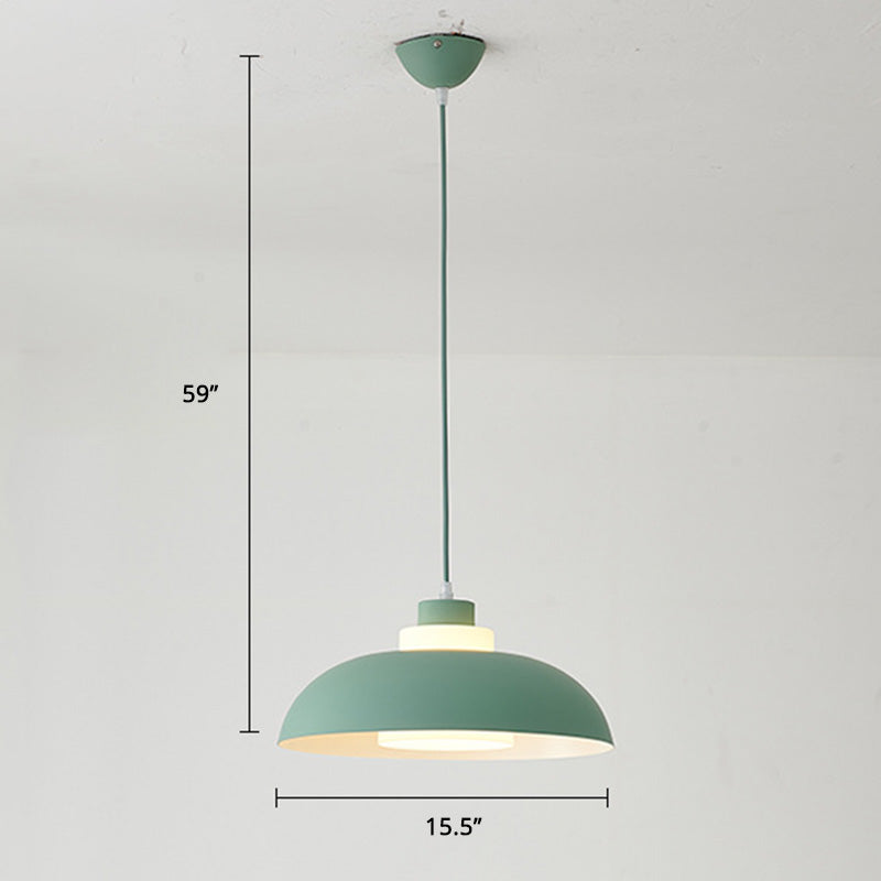 Macaron Aluminum Pendant Lamp: Stylish Single-Bulb Ceiling Hang Light With Acrylic Shade