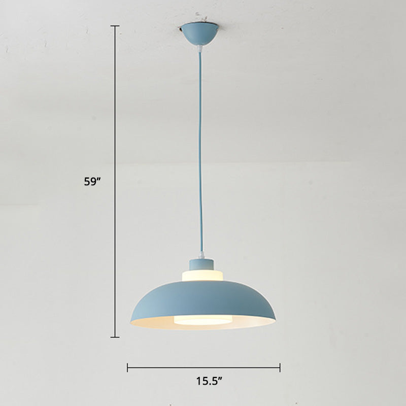 Macaron Aluminum Pendant Lamp: Stylish Single-Bulb Ceiling Hang Light With Acrylic Shade