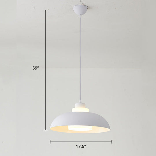 Macaron Aluminum Pendant Lamp: Stylish Single-Bulb Ceiling Hang Light With Acrylic Shade