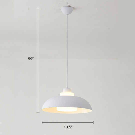 Macaron Single-Bulb Aluminum Ceiling Pendant Light With Acrylic Shade