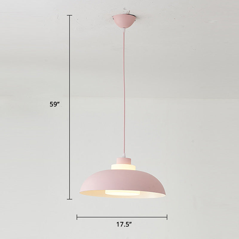Macaron Aluminum Pendant Lamp: Stylish Single-Bulb Ceiling Hang Light With Acrylic Shade