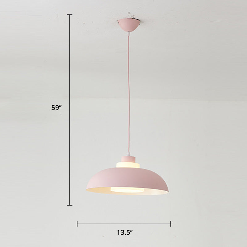 Macaron Single-Bulb Aluminum Ceiling Pendant Light With Acrylic Shade