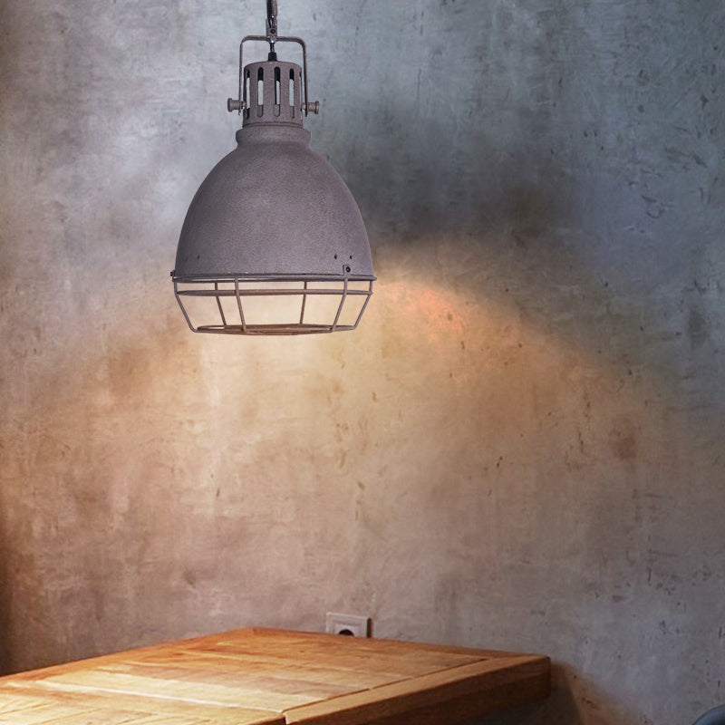 Industrial Metal Pendant Ceiling Lamp: Single-Shade Suspension Lighting For Bistro