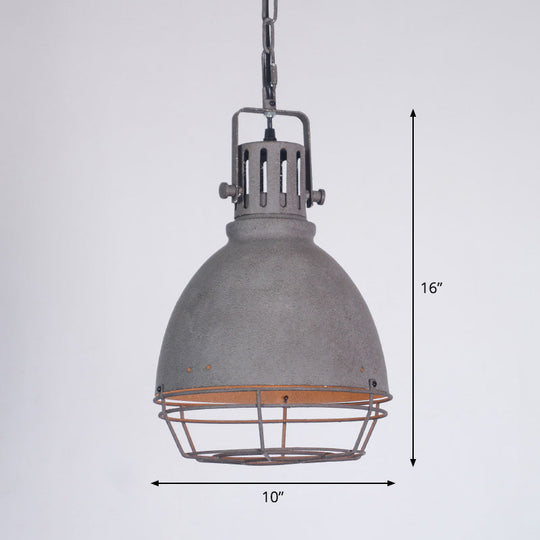 Industrial Metal Pendant Ceiling Lamp: Single-Shade Suspension Lighting For Bistro