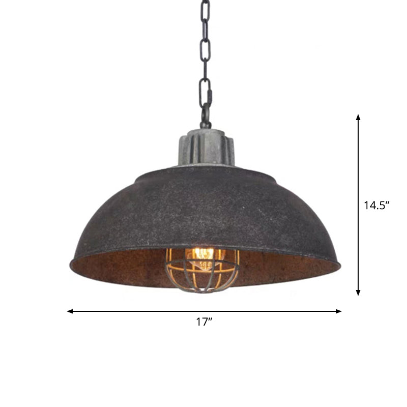 Industrial Metal Pendant Ceiling Lamp: Single-Shade Suspension Lighting For Bistro