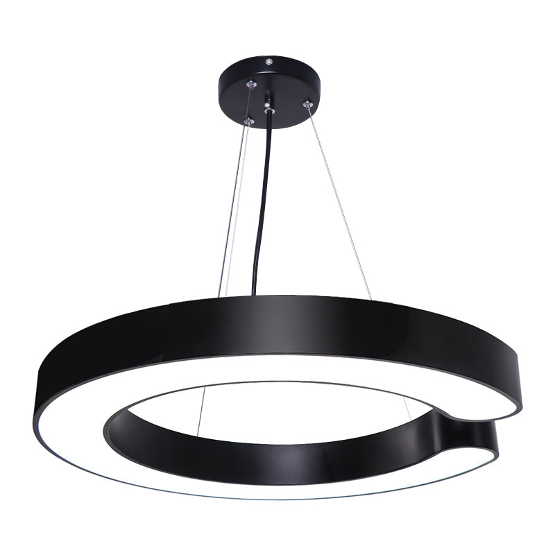 Minimalist C-Shaped Led Pendant Light For Office Ceiling Black / 17.5’