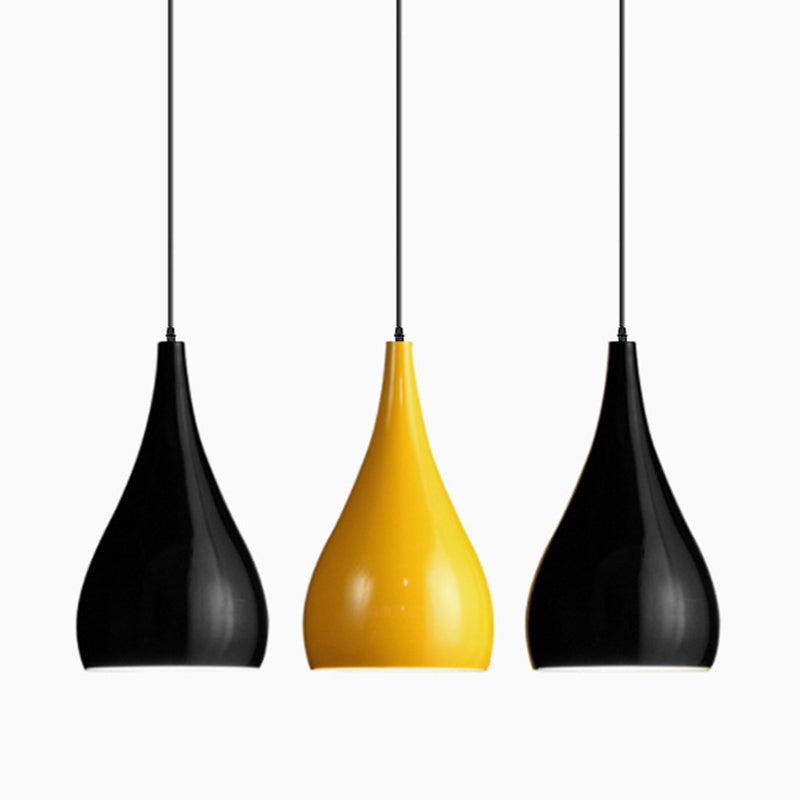 Teardrop Shaped Macaron Metal Pendant Light Fixture - 1 Ceiling Suspension For Dining Room