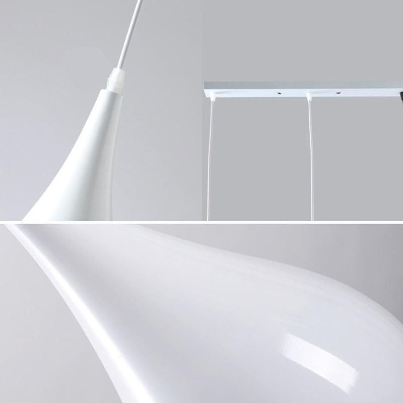 Teardrop Shaped Macaron Metal Pendant Light Fixture - 1 Ceiling Suspension For Dining Room