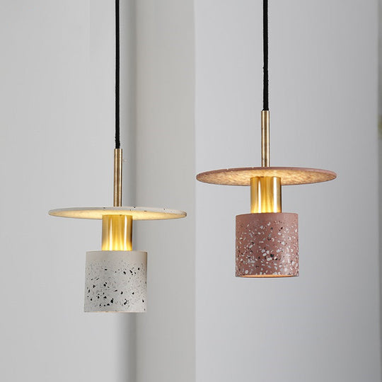Modern Terrazzo Drop Pendant Lamp - Perfect For Dining Room Pink / 8’