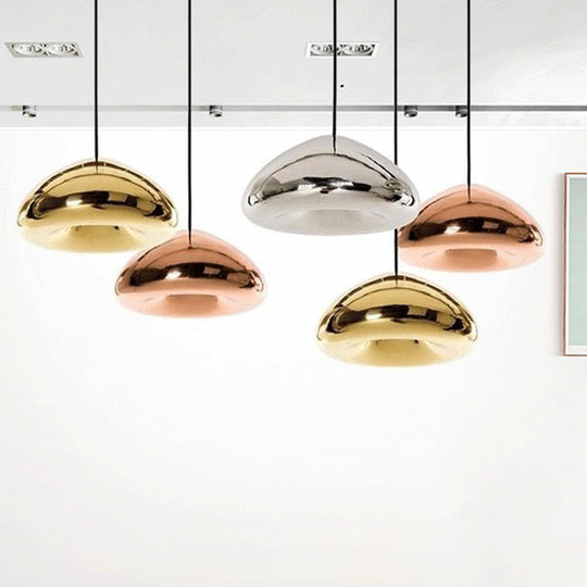 Elegant Glass Drop Pendant Light For Restaurants - Postmodern Style Ceiling Hang Recessed Shade