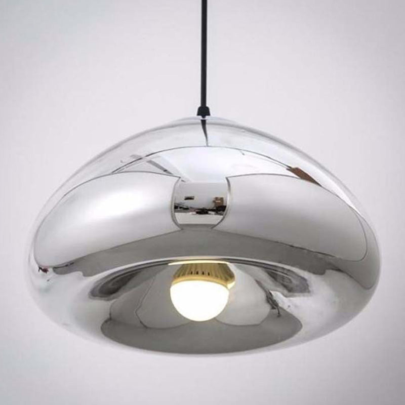 Elegant Glass Drop Pendant Light For Restaurants - Postmodern Style Ceiling Hang Recessed Shade