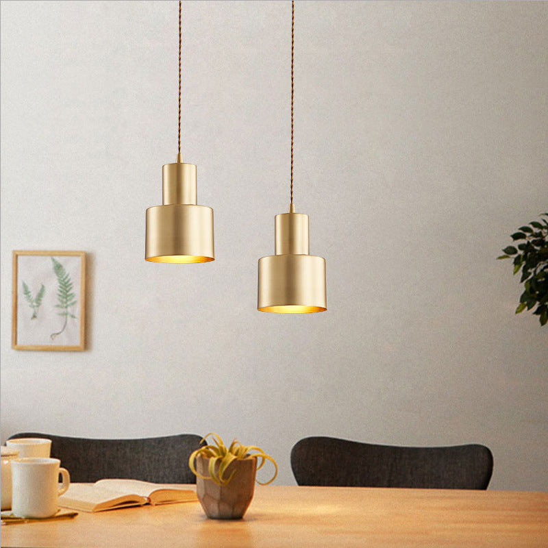 Gold Plated Grenade Suspension Light: Postmodern Metal Pendant