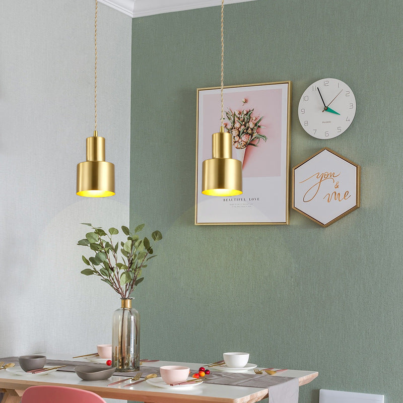 Gold Plated Grenade Suspension Light: Postmodern Metal Pendant