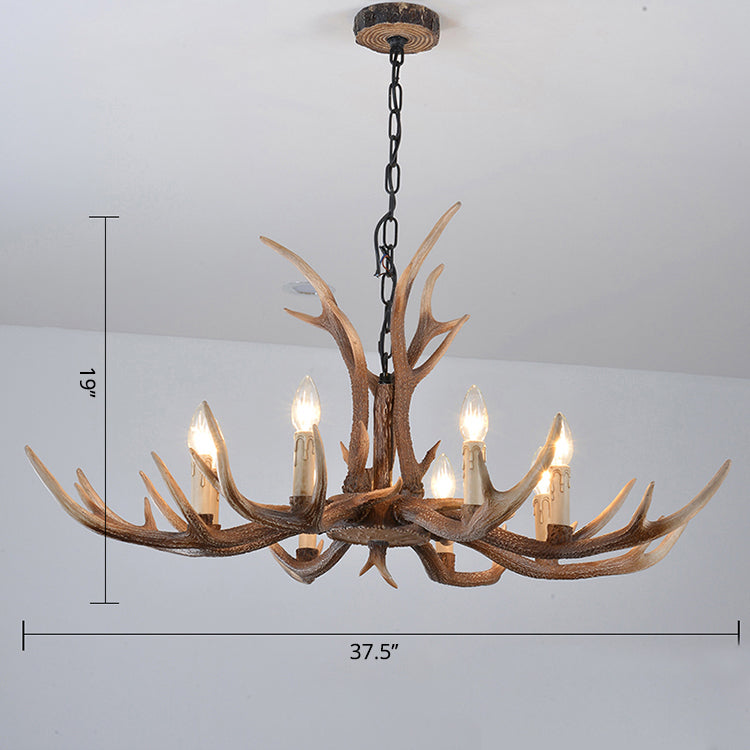 Antler Chandelier: Resin Countryside Living Room Lighting