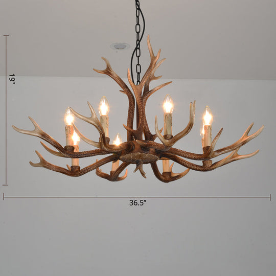 Antler Chandelier: Resin Countryside Living Room Lighting