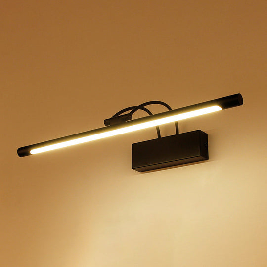 Rotatable Metal Tubular Led Vanity Sconce - Simple Style Wall Mount Lighting For Bath