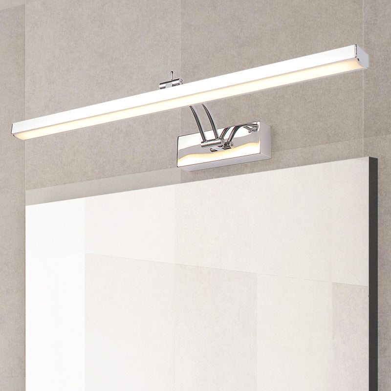 Contemporary Led Wall Mounted Vanity Light Fixture - Stainless Steel Stick Design White Lighting