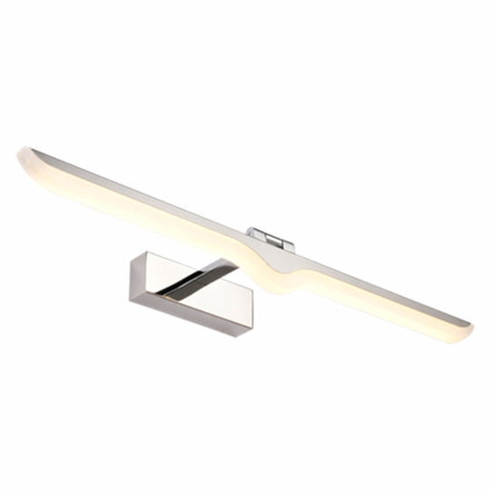 Modern Symmetric Led Wall Sconce For Bathroom Vanity - Acrylic And Nickel Finish