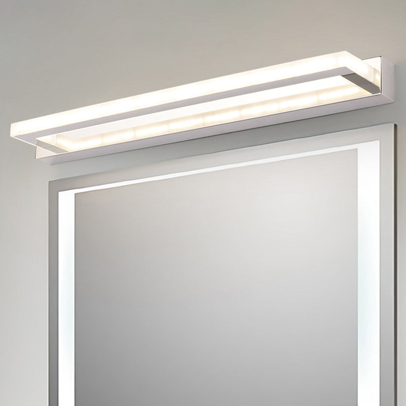 Modern Acrylic Led Vanity Sconce - Rectangular Wall Mounted Lamp (Chrome) Chrome / 16.5