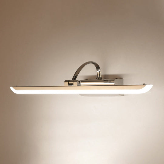 Modern Stainless Steel Bathroom Led Wall Vanity Light - Chrome Finish
