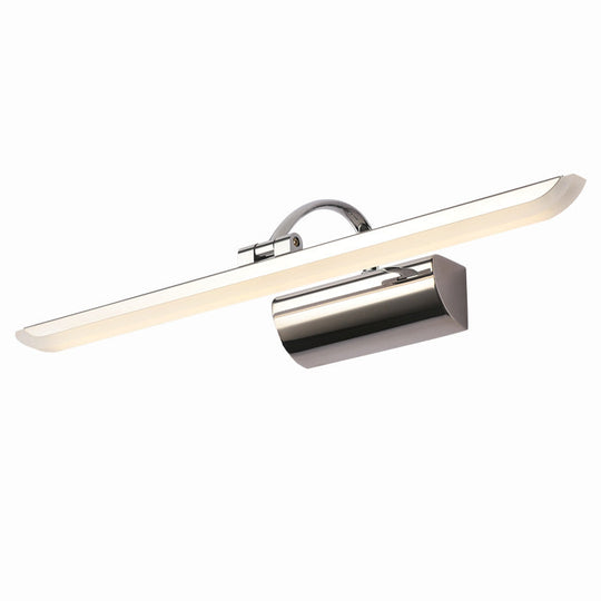 Modern Stainless Steel Bathroom Led Wall Vanity Light - Chrome Finish