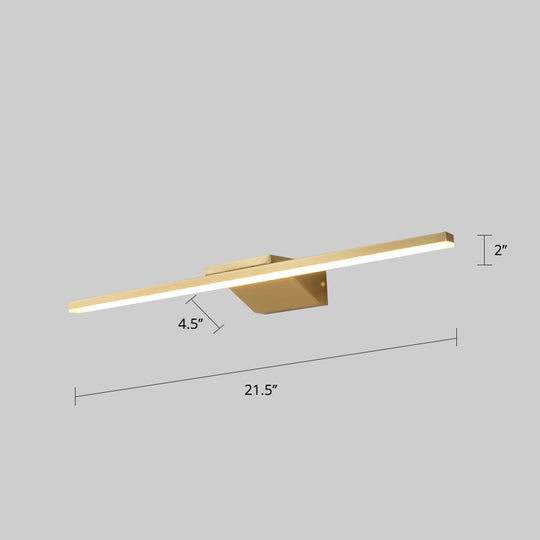 Postmodern Brass Led Sconce Vanity Light With Acrylic Bath Wall Fixture
