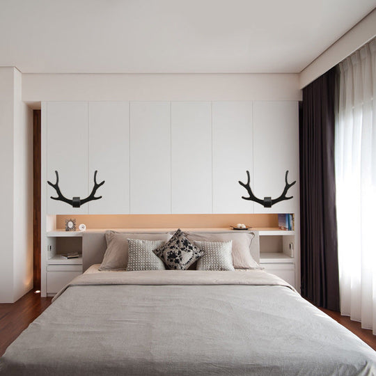 Metallic Antler Sconce Led Wall Lamp For Bedroom