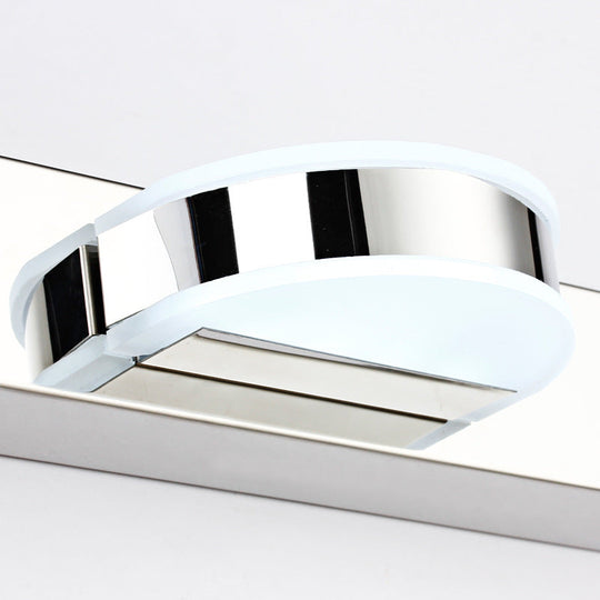 Modern Geometric Led Vanity Wall Light In Nickel Finish - Contemporary Metal Lighting