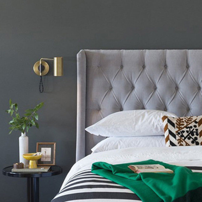 Minimalistic Metal Adjustable Tubular Wall Lamp With 1-Light Bedside Spotlight