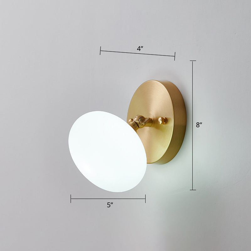 Rotatable Glass Wall Sconce - Small And Stylish Postmodern Brass Light